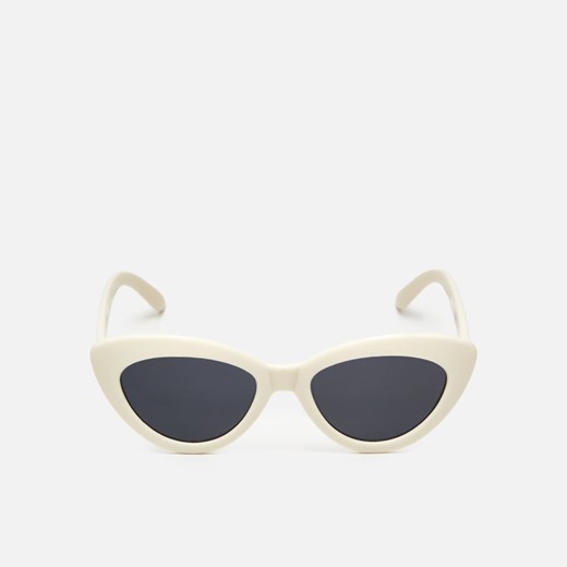 Cropp - Okulary przeciwsłoneczne cat eye - Kremowy Cropp Uniwersalny okazja Cropp