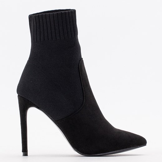 Czarne botki na szpilce a'la skarpetka Liyah - Obuwie Royalfashion.pl 41 royalfashion.pl