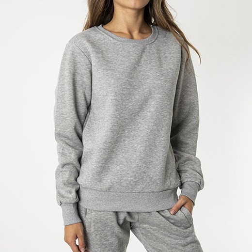 Jasnoszara damska ocieplana bluza bez kaptura - Odzież Royalfashion.pl XL - 42 royalfashion.pl
