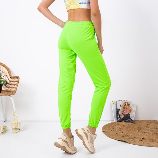 Neonowe zielone damskie spodnie dresowe - Odzież Royalfashion.pl M - 38 royalfashion.pl