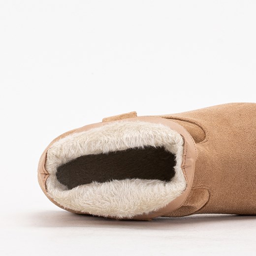 Beżowe damskie wsuwane botki a'la kowbojki Renola - Obuwie Royalfashion.pl 37 royalfashion.pl