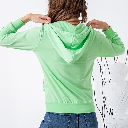 Neonowa zielona damska rozpinana bluza - Odzież Royalfashion.pl L/XL - 41 royalfashion.pl