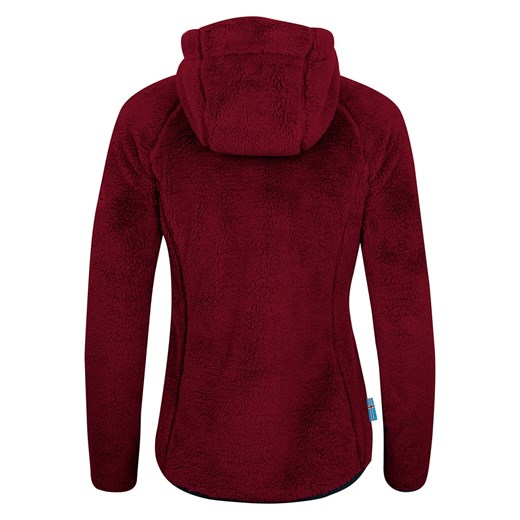 Kurtka damska czerwona z kapturem krótka z polaru