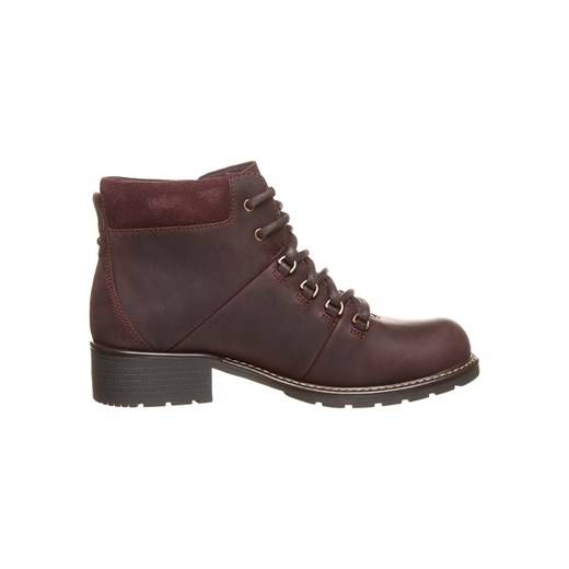 Skórzane botki "Orinoco Demi" w kolorze bordowym Clarks 39 okazja Limango Polska