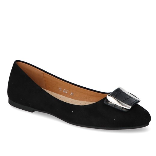 Baleriny Sergio Leone BL624 Czarne ze sklepu Arturo-obuwie w kategorii Balerinki - zdjęcie 125774113