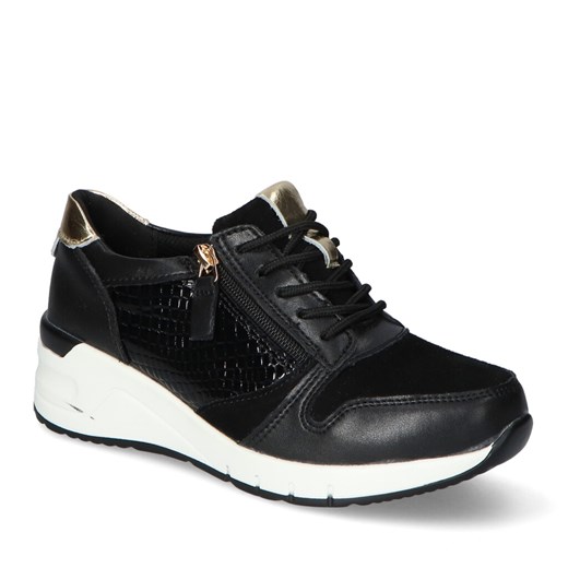 Stylowe Sneakersy Filippo Damskie Czarne lico FILIPPO DP2052/21 BK ze sklepu Arturo-obuwie w kategorii Botki - zdjęcie 125775090