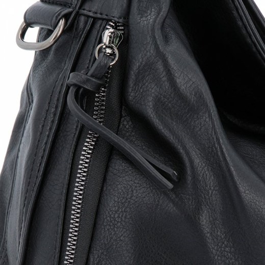 Shopper bag czarna Hernan wakacyjna na ramię matowa duża