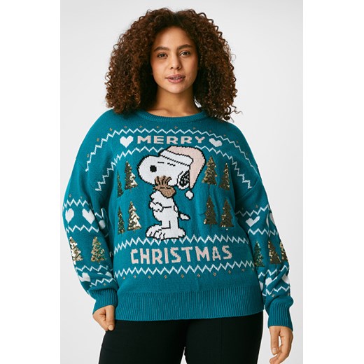 C&A CLOCKHOUSE-sweter w bożonarodzeniowym stylu-efekt połysku-Fistaszki, Clockhouse 46 C&A
