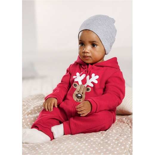 Kombinezon dresowy niemowlęcy  w bożonarodzeniowym stylu, bawełna organiczna | 104/110 bonprix