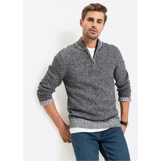 Sweter ze stójką z bawełny | bonprix 60/62 (XXL) bonprix