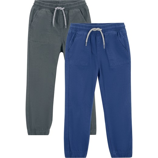 Spodnie chłopięce twillowe z bawełny (2 pary) | bonprix 128 okazja bonprix
