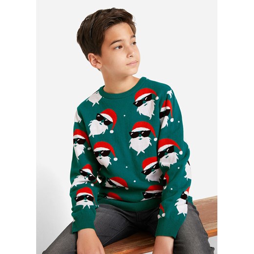 Sweter chłopięcy z bożonarodzeniowym motywem | bonprix 176/182 bonprix