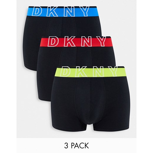 DKNY – Decatur – Zestaw 3 par bokserek w kolorze czarnym z kontrastowym M okazja Asos Poland