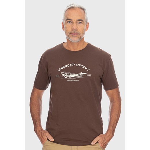 T-shirt męski brązowy Bushman dzianinowy 