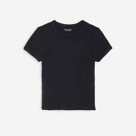 Reserved - Prążkowany t-shirt - Czarny Reserved 140 promocja Reserved