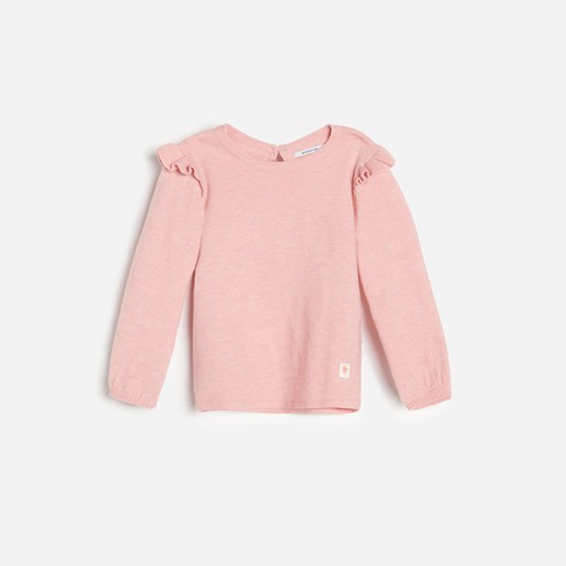 Reserved - Sweter z falbaną przy rękawach - Różowy Reserved 92 Reserved okazja