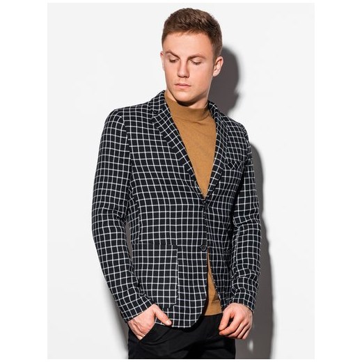Marynarka męska casual M161 - czarna XL ombre promocyjna cena