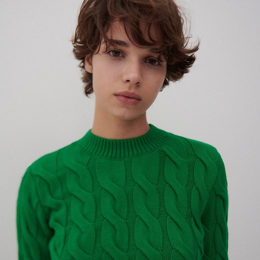 Reserved - Sweter ze stójką - Zielony Reserved M Reserved