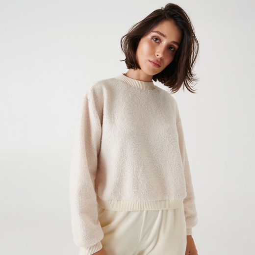 Sinsay - Bluza pluszowa - Kremowy Sinsay XS Sinsay
