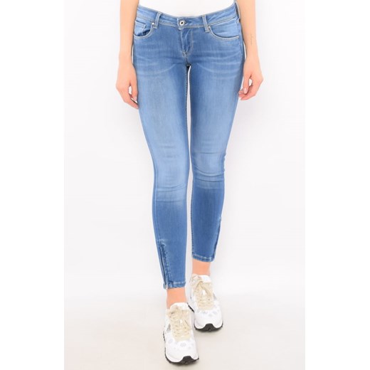 jeansy damskie pepe jeans pl203940mf78 lola zip niebieskie ze sklepu Royal Shop w kategorii Jeansy damskie - zdjęcie 126256793