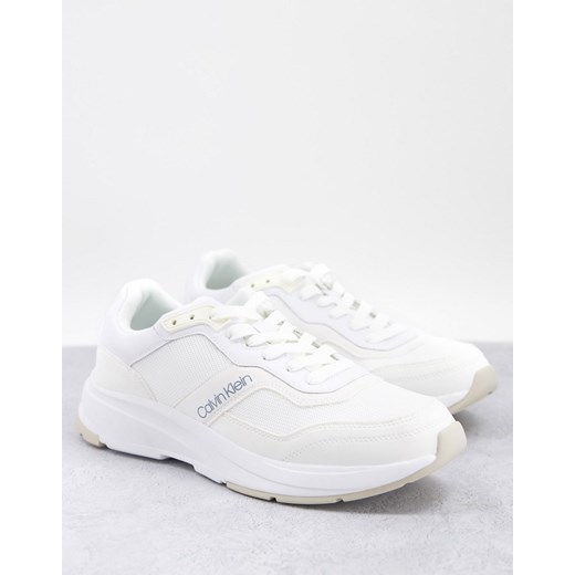 Calvin Klein – Białe buty sportowe o niskim profilu na grubej podeszwie-Biały Calvin Klein 42 Asos Poland