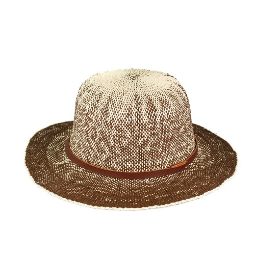 Cieniowany kapelusz plażowy szaleo brazowy kapelusz