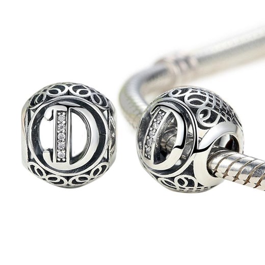 D852 Litera D charms koralik beads srebro 925 Silverbeads.pl SilverBeads