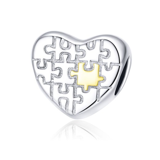 G194 Puzzle serce charms koralik srebro 925 Silverbeads.pl SilverBeads