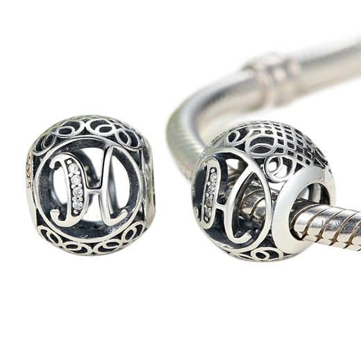 D856 Litera H charms koralik beads srebro 925 Silverbeads.pl SilverBeads