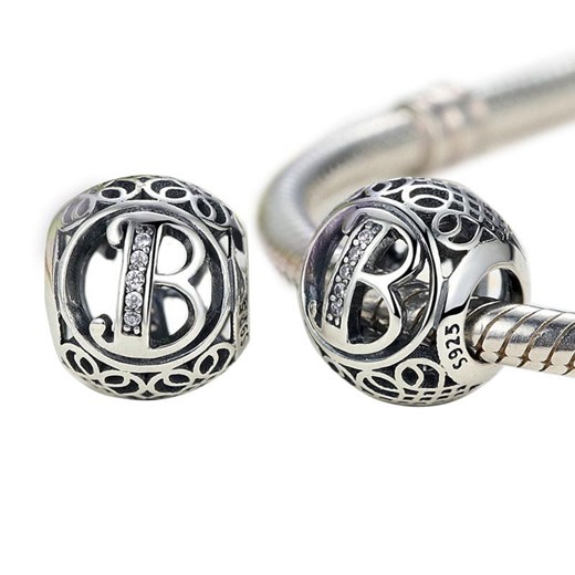 D850 Litera B charms koralik beads srebro 925 Silverbeads.pl SilverBeads