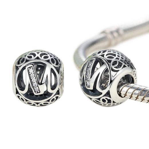 D861 Litera M charms koralik beads srebro 925 Silverbeads.pl SilverBeads