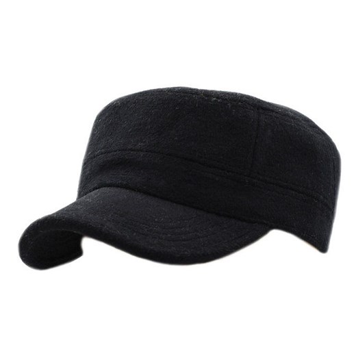 Czapka z Daszkiem, Czarna Jesienno-Zimowa, Patrolówka, z Gumką, z Dodatkiem Wełny -Pako Jeans CPAPJNSDASZEK911 ze sklepu JegoSzafa.pl w kategorii Czapki z daszkiem męskie - zdjęcie 126284250