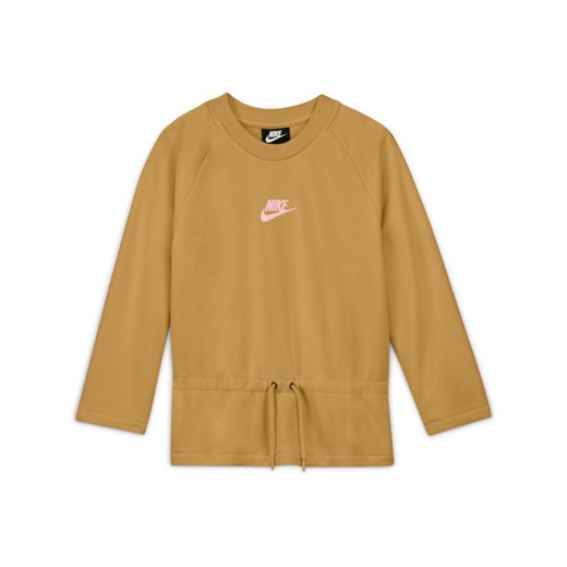 Bluza z rękawem 3/4 dla dużych dzieci (dziewcząt) Nike Sportswear - Brązowy Nike M Nike poland