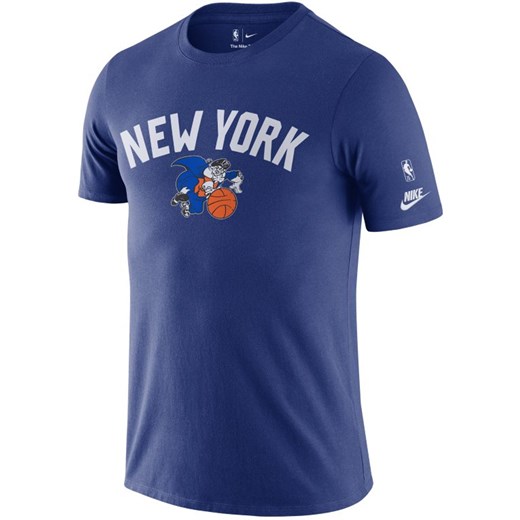 Męski T-shirt z logo New York Knicks Essential Year Zero Nike NBA - Niebieski Nike S Nike poland