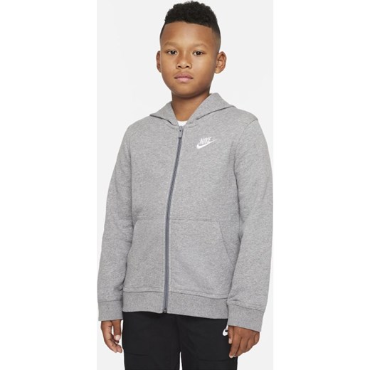 Dzianinowa bluza z kapturem i zamkiem na całej długości dla dużych dzieci Nike M okazyjna cena Nike poland