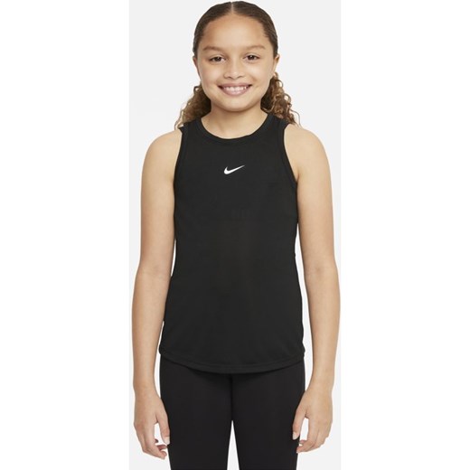 Koszulka bez rękawów dla dużych dzieci (dziewcząt) Nike Dri-FIT One - Czerń Nike L Nike poland