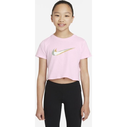 Krótki T-shirt do tańca dla dużych dzieci (dziewcząt) Nike Sportswear - Różowy Nike XL Nike poland