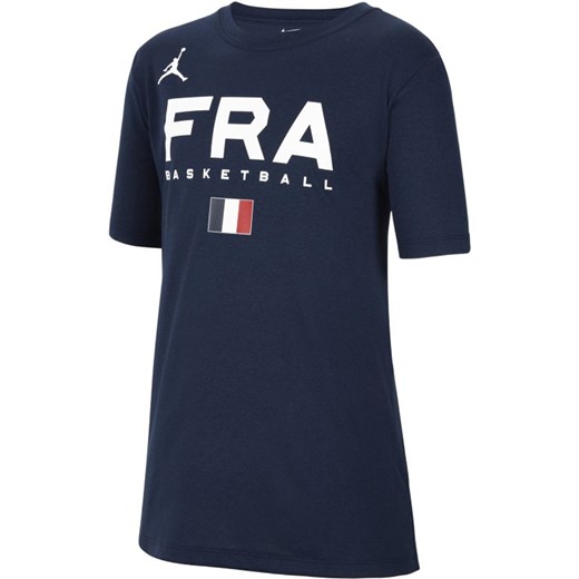 T-shirt do koszykówki dla dużych dzieci Jordan Dri-FIT Francja - Niebieski Jordan XL Nike poland