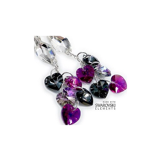 SWAROVSKI długie kolczyki fioletowe ORYGINAŁ arande fioletowy oryginalne