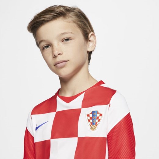 Piłkarska koszulka domowa dla dużych dzieci Chorwacja Stadium 2020 - Biel Nike M Nike poland