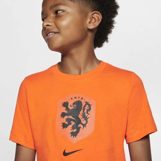 T-shirt piłkarski dla dużych dzieci Holandia - Pomarańczowy Nike S Nike poland
