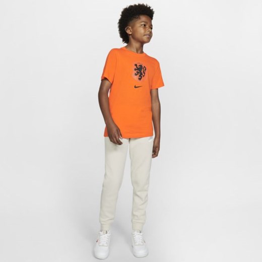T-shirt piłkarski dla dużych dzieci Holandia - Pomarańczowy Nike S Nike poland