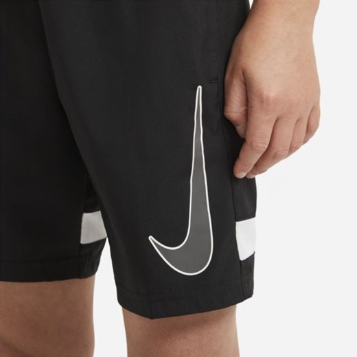 Spodenki piłkarskie z nadrukiem dla dużych dzieci Nike Dri-FIT Academy - Czerń Nike XS Nike poland