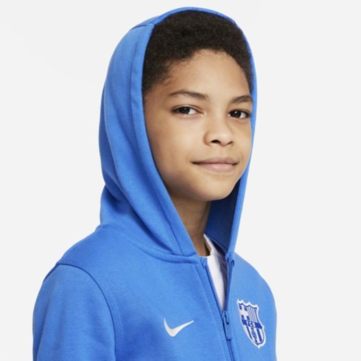 Dzianinowa bluza z kapturem i zamkiem na całej długości dla dużych dzieci FC Nike M Nike poland