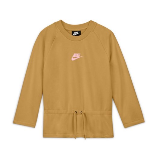 Bluza z rękawem 3/4 dla dużych dzieci (dziewcząt) Nike Sportswear - Brązowy Nike S Nike poland