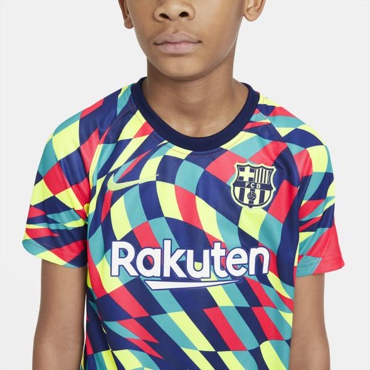 Przedmeczowa koszulka piłkarska z krótkim rękawem dla dużych dzieci FC Barcelona Nike L Nike poland