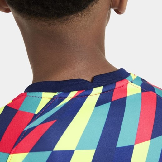 Przedmeczowa koszulka piłkarska z krótkim rękawem dla dużych dzieci FC Barcelona Nike XS Nike poland