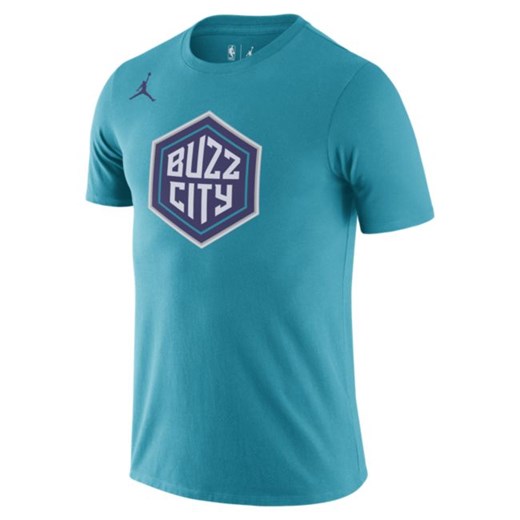 T-shirt męski z logo Jordan Dri-FIT NBA Charlotte Hornets - Niebieski Jordan 2XL Nike poland