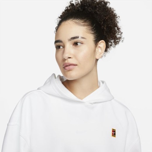 Damska dzianinowa bluza z kapturem do tenisa NikeCourt - Biel Nike XS Nike poland