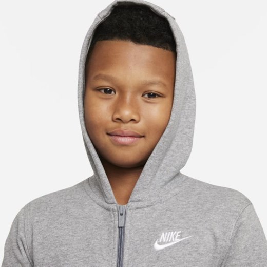 Dzianinowa bluza z kapturem i zamkiem na całej długości dla dużych dzieci Nike L wyprzedaż Nike poland